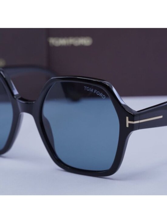Tom Ford Romy FT1032 01A Geometric Sunglasses - Black/Smoke Blue main image 7